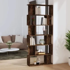 vidaXL Bibliothèque/Cloison Chêne fumé 80x24x192 cm Bois d'ingénierie