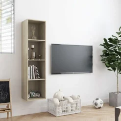 Étagères-vidaXL Bibliothèque/Meuble TV Chêne sonoma 143x30x36 cm Ch&ecirc;ne sonoma