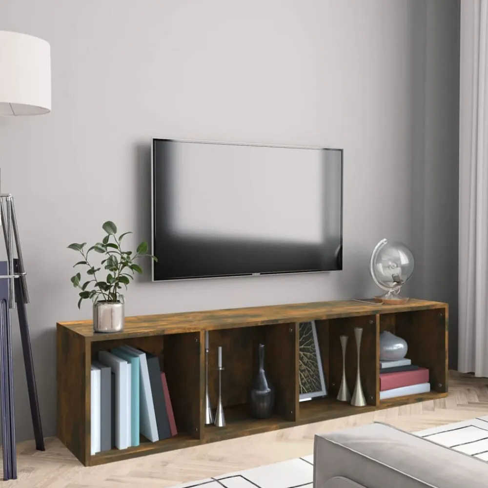 vidaXL Bibliothèque/Meuble TV Chêne fumé 143x30x36cm Bois d'ingénierie