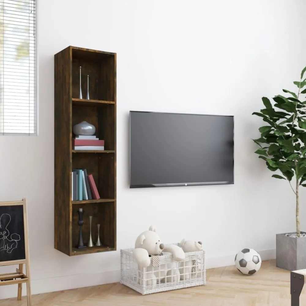 vidaXL Bibliothèque/Meuble TV Chêne fumé 143x30x36cm Bois d'ingénierie
