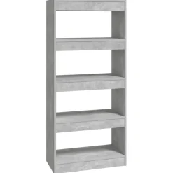 Étagères-vidaXL Bibliothèque/Séparateur de pièce bois d'ingénierie Gris béton