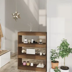 Étagères-vidaXL Bibliothèque/Séparateur de pièce chêne marron bois d'ingénierie Ch&ecirc;ne marron