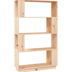 Étagères-vidaXL Bibliothèque/Séparateur de pièce 80x25x132 cm Pin solide Naturel