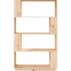 Étagères-vidaXL Bibliothèque/Séparateur de pièce 80x25x132 cm Pin solide Naturel