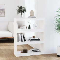 Étagères-vidaXL Bibliothèque/Séparateur de pièce 80x30x103,5cm Pin massif Blanc