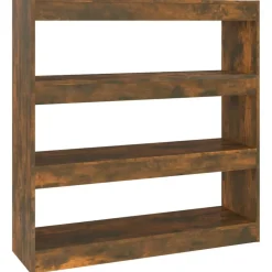 vidaXL Bibliothèque/Séparateur de pièce chêne fumé 100x30x103 cm