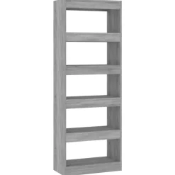 Étagères-vidaXL Bibliothèque/séparateur de pièce bois d'ingénierie Gris béton