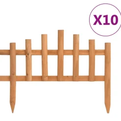 vidaXL Bordure de jardin 10 pcs Bois de sapin 4,4 m