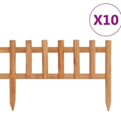 Clôtures & Barrières-vidaXL Bordure de jardin 10 pcs Bois de sapin 4,4 m Marron
