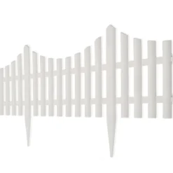Clôtures & Barrières-vidaXL Bordure de pelouse 17 pcs / 10 m Blanc
