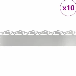 vidaXL Bordures de pelouse 10 pcs Argent 103 x 0,05 x 22 cm