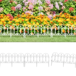 Clôtures & Barrières-vidaXL Bordures de pelouse 17 pcs 10 m PP Blanc