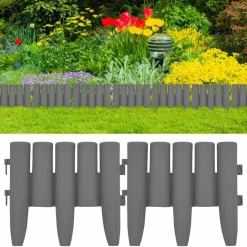Clôtures & Barrières-vidaXL Bordures de pelouse 36 pcs 10 m PP Gris