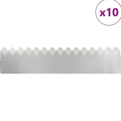 vidaXL Bordures de pelouse 10 pcs Argent 103 x 0,05 x 22 cm