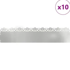 vidaXL Bordures de pelouse 10 pcs Argent 103 x 0,05 x 22 cm