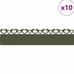 vidaXL Bordures de pelouse 10 pcs 103 x 0,05 x 22 cm Acier