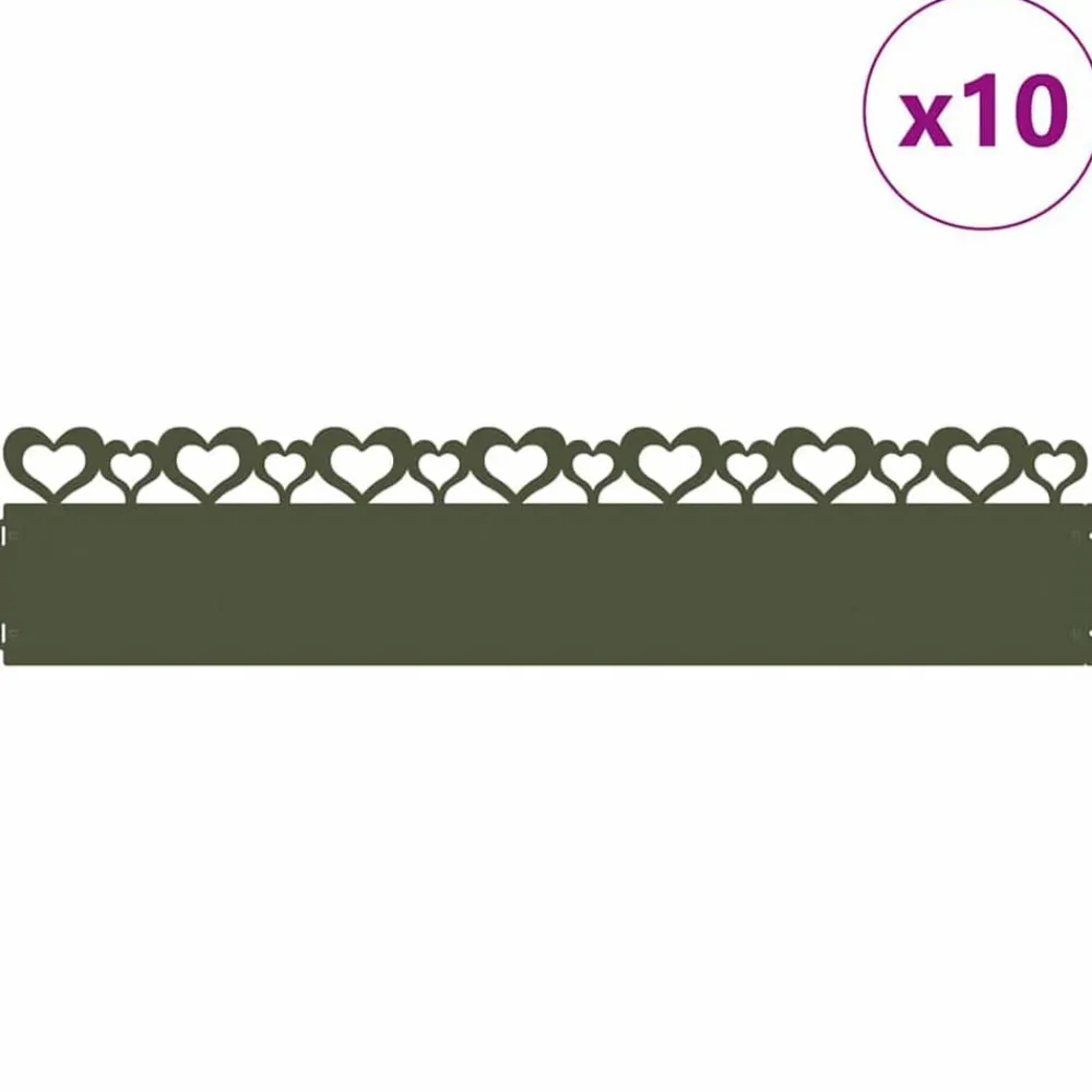 vidaXL Bordures de pelouse 10 pcs 103 x 0,05 x 22 cm Acier