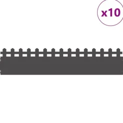 vidaXL Bordures de pelouse 10 pcs 103 x 0,05 x 22 cm Acier
