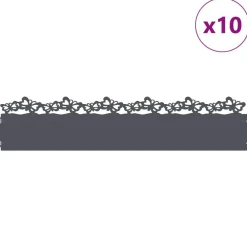 vidaXL Bordures de pelouse 10 pcs 103 x 0,05 x 22 cm Acier