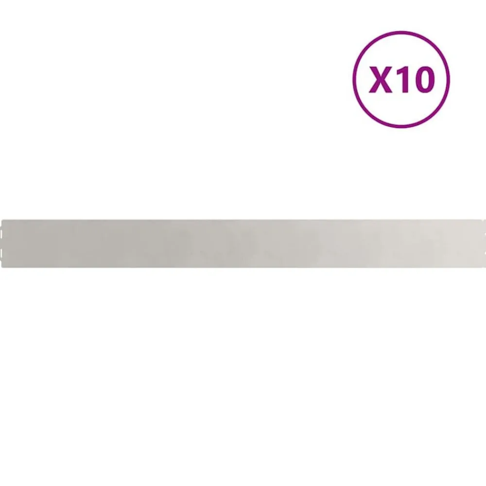 Clôtures & Barrières-vidaXL Bordures de pelouse 10 pcs 10x103 cm Acier inoxydable