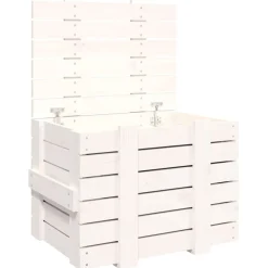 Produits Ménagers-vidaXL Boîte de rangement 58x40,5x42 cm Bois massif de pin Blanc