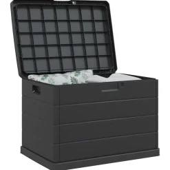 vidaXL Boîte de Rangement de Jardin Anthracite 77,5 x 54,5 x 53 cm