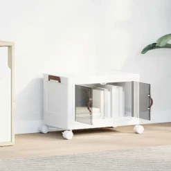 vidaXL Boîte de rangement empilable avec roues 28 L 48,5x29,5x33 cm
