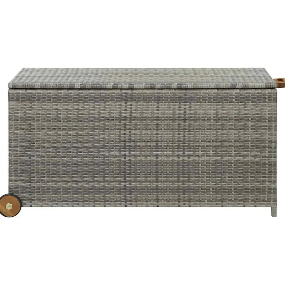 Mobilier De Jardin-vidaXL Boîte de rangement de jardin clair 120x65x61 cm rotin Gris