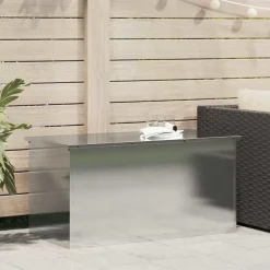 vidaXL Boîte de Rangement Extérieure Argent 100 x 50,5 x 50 cm Acier