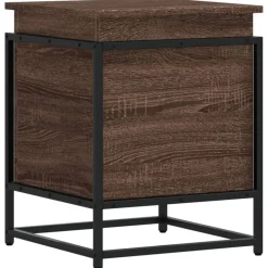 Produits Ménagers-vidaXL Boîte de rangement avec couvercle chêne marron bois ingénierie Chêne marron