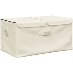 vidaXL Boîte de rangement Tissu 50x30x25 cm Crème