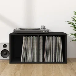 vidaXL Boîte de rangement de vinyles 71x34x36cm Bois d'ingénierie