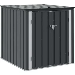vidaXL Boîte de Rangement de Jardin Noir 101,5 x 107 x 100 cm Acier