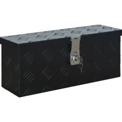 Accessoires De Quincaillerie-vidaXL Boîte en aluminium 485x140x200 mm Noir