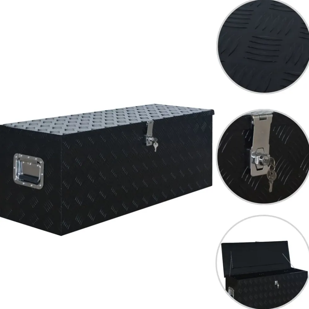 vidaXL Boîte en aluminium 1085x370x400 mm Noir