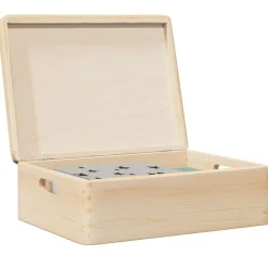 Produits Ménagers-vidaXL Boîte en bois avec couvercle et poignées bois de pin massif Naturel