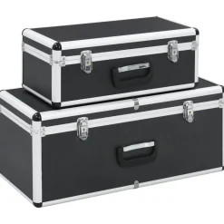 vidaXL Boîtes de rangement 2 pcs Aluminium