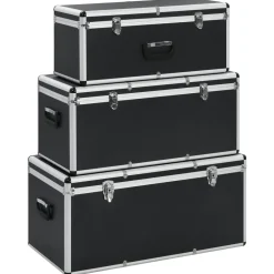 Accessoires De Quincaillerie-vidaXL Boîtes de rangement 3 pcs Aluminium Noir