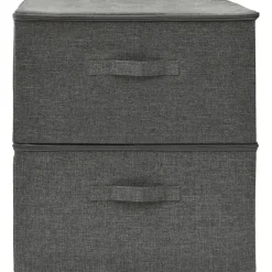 Produits Ménagers-vidaXL Boîtes de rangement 2 pcs Tissu 43x34x23 cm Anthracite