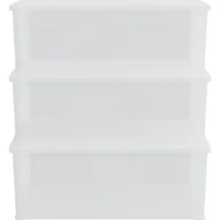 vidaXL Boîtes de rangement en plastique 3 pcs 10 L empilables