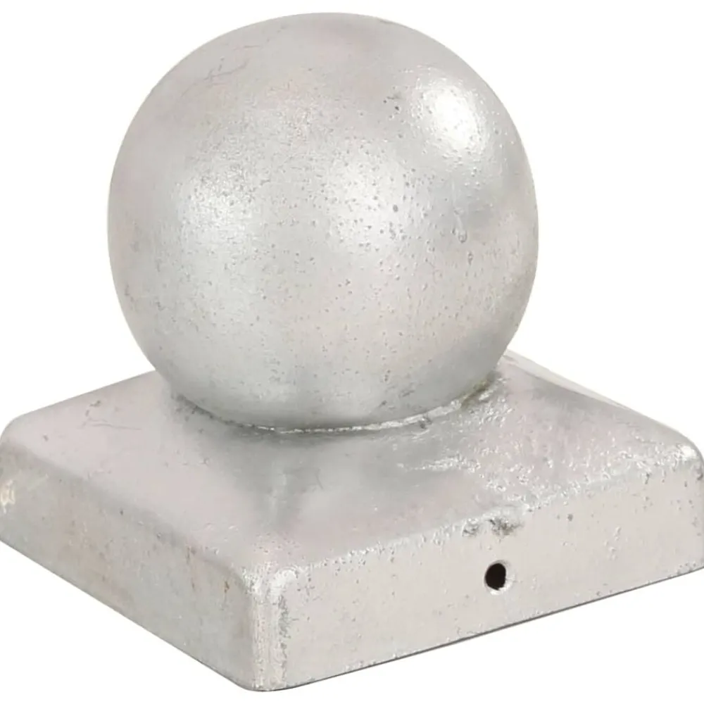 vidaXL Bouchons de poteau 6 pcs Globe final Métal galvanisé 71x71 mm