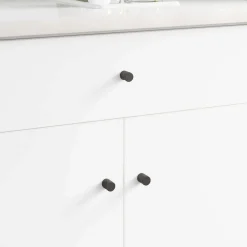 Accessoires De Quincaillerie-vidaXL Bouton de cabinet 2 pcs Noir 18 x 23 mm Fer