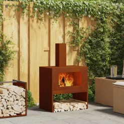 vidaXL Braise Marron 60 x 40 x 96 cm Acier patiné