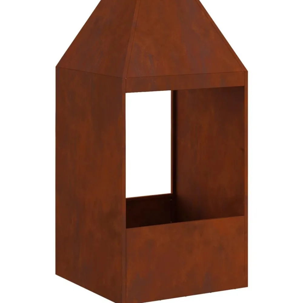 vidaXL Braise Marron 50 x 50 x 100 cm Acier patiné