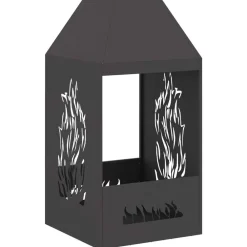 Cheminées-vidaXL Braise Noir 50 x 50 x 100 cm Acier Acier laminé &agrave; froid/noir