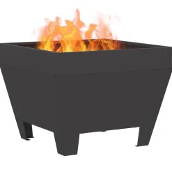 vidaXL Braise Noir 50 x 50 x 38 cm Acier
