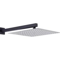 Plomberie-vidaXL Bras de support de douche Carré Inox 201 40 cm Noir