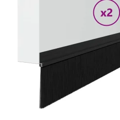 Matériaux De Construction-vidaXL Brosses de porte adhésives 2 pcs 100 cm Noir