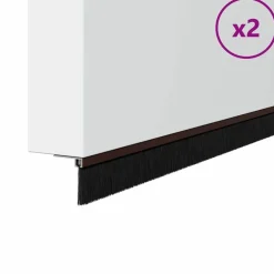 Matériaux De Construction-vidaXL Brosses d'étanchéité pour porte à visser 2 pcs 100 cm Marron
