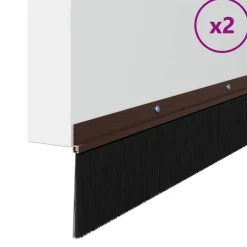 Matériaux De Construction-vidaXL Brosses d'étanchéité pour porte à visser 2 pcs 100 cm Marron